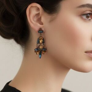 NWT Crystal Multi-Color Drop Earrings